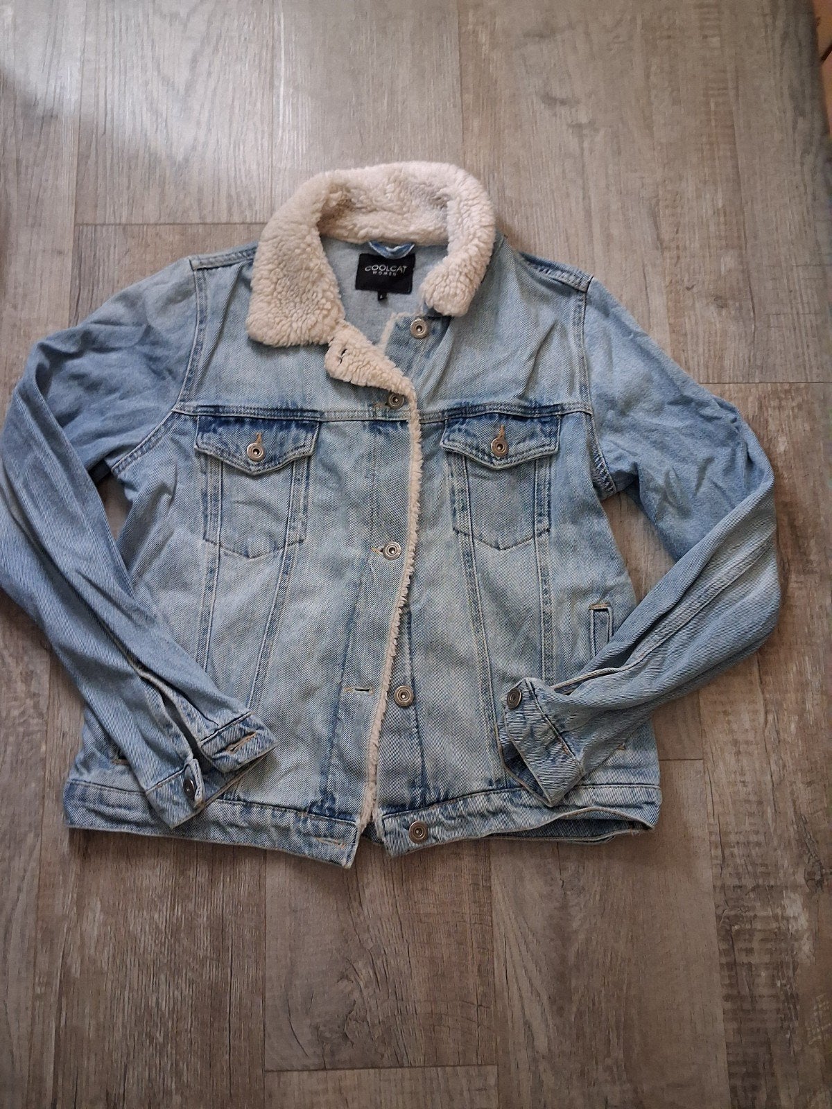 Dames spijkerjack met teddy kraag - Maat L, Blauw, Maat 42/44 (L), Ophalen of Verzenden, Coolcat