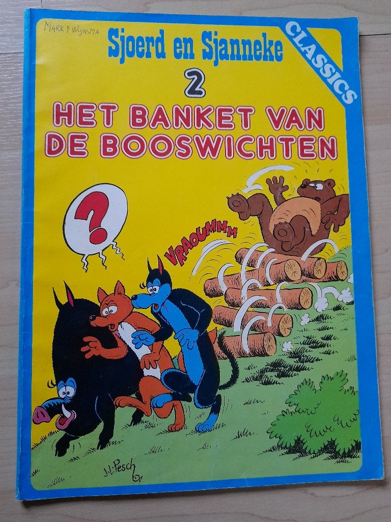 SJOERD EN SJANNEKE 2 HET BANKET VAN DE BOOSWICHTEN JL Pesch, Boeken, Eén stripboek, Ophalen of Verzenden, Gelezen