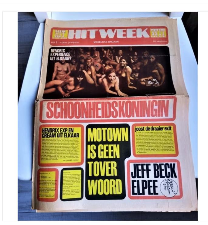 hitweek nr.9 uit 1968/ jimi Hendrix, Boeken, Tijdschriften en Kranten, Ophalen of Verzenden, Gelezen, Muziek, Film of Tv