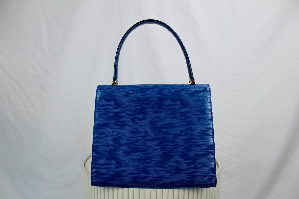 Louis Vuitton Malesherbes Epi - 1220, Gebruikt, Blauw, Ophalen of Verzenden, Louis Vuitton