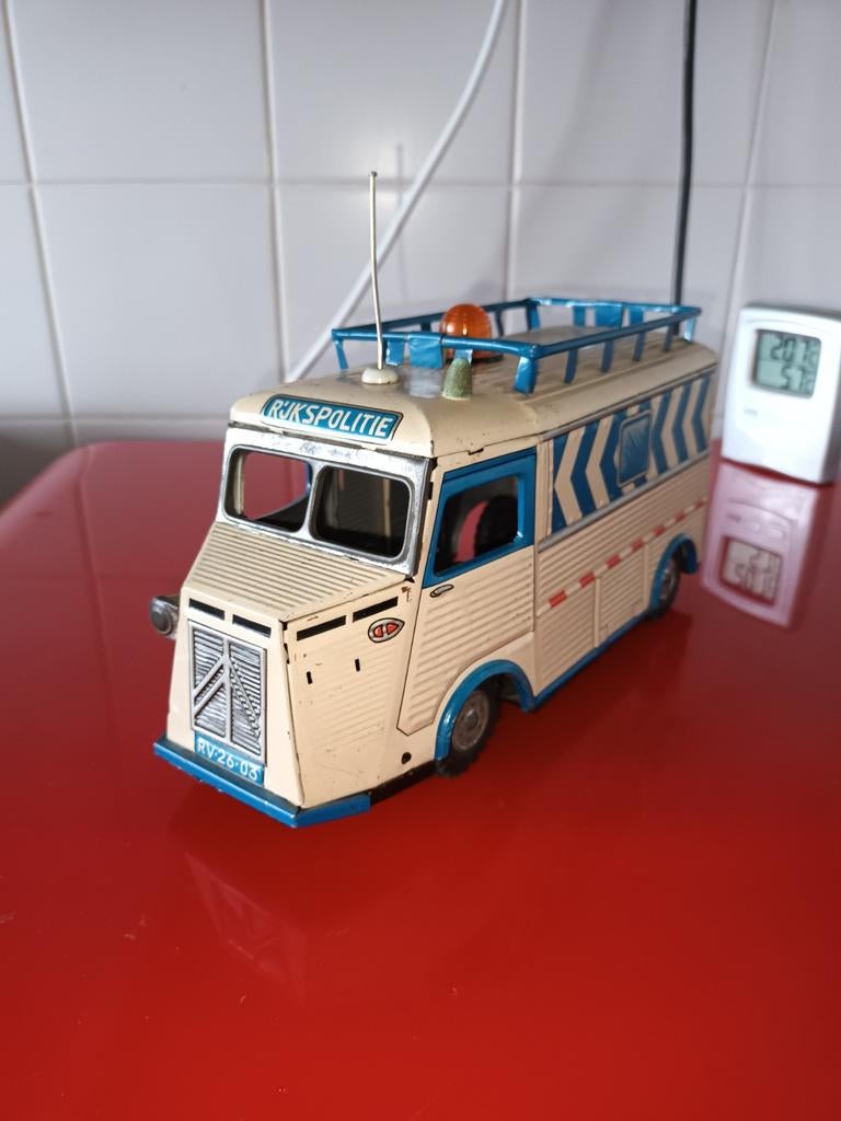 Blikken speelgoed. Citroen HY Rijkspolitie. Frictie. Japan., Antiek en Kunst, Antiek | Speelgoed, Ophalen of Verzenden