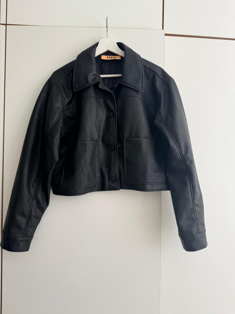 JJXX leather look jasje, Maat 38/40 (M), Zwart, Nieuw, Ophalen of Verzenden