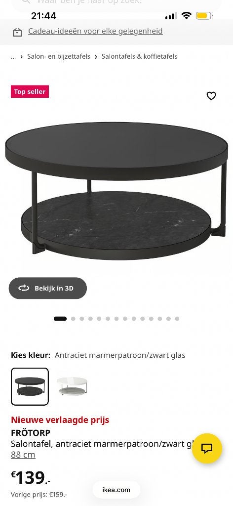 Frötorp salontafel ikea, Huis en Inrichting, Tafels | Salontafels, Ophalen, 50 tot 100 cm, Rond, 50 tot 100 cm