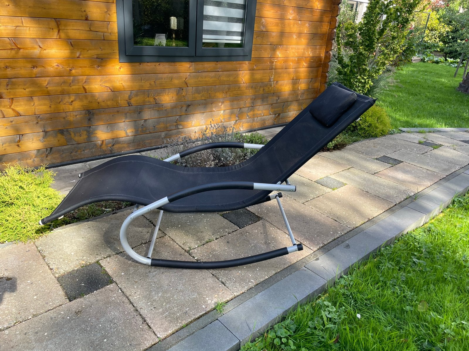 Comfortabele schommel ligstoel voor buiten, Tuin en Terras, Ophalen, Zo goed als nieuw, Metaal