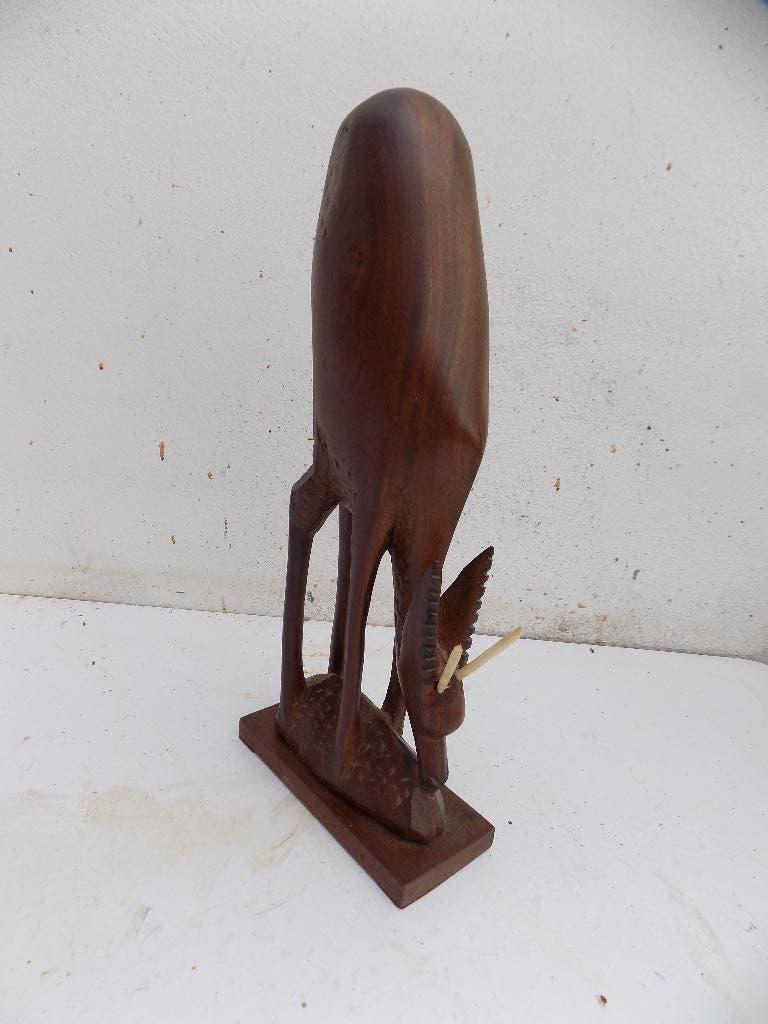 Hert hout jaren 60 vintage retro decoratie dieren, Ophalen, Gebruikt