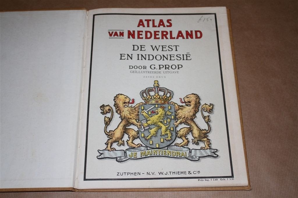 Atlas Ned, de West en Indonesië. Geïllustreerd. 1955, Boeken, Nieuw, Ophalen of Verzenden, Landkaart, 1800 tot 2000