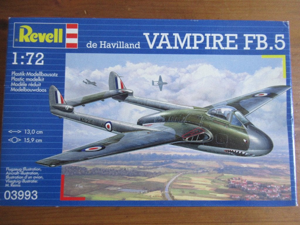 De Havilland Vampire FB.5 (Revell 1/72), Hobby en Vrije tijd, Modelbouw | Vliegtuigen en Helikopters, 1:72 tot 1:144, Revell, Nieuw