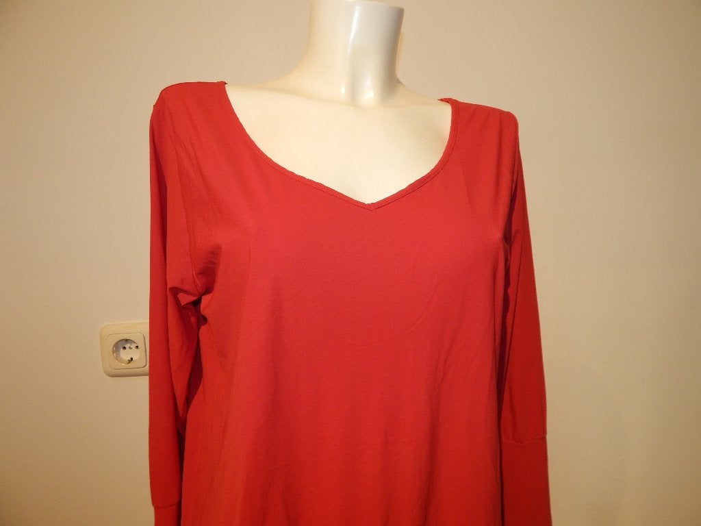 Studio Anneloes travel stof shirt cerise rood gesmockt L, Studio Anneloes, Maat 42/44 (L), Ophalen of Verzenden, Zo goed als nieuw