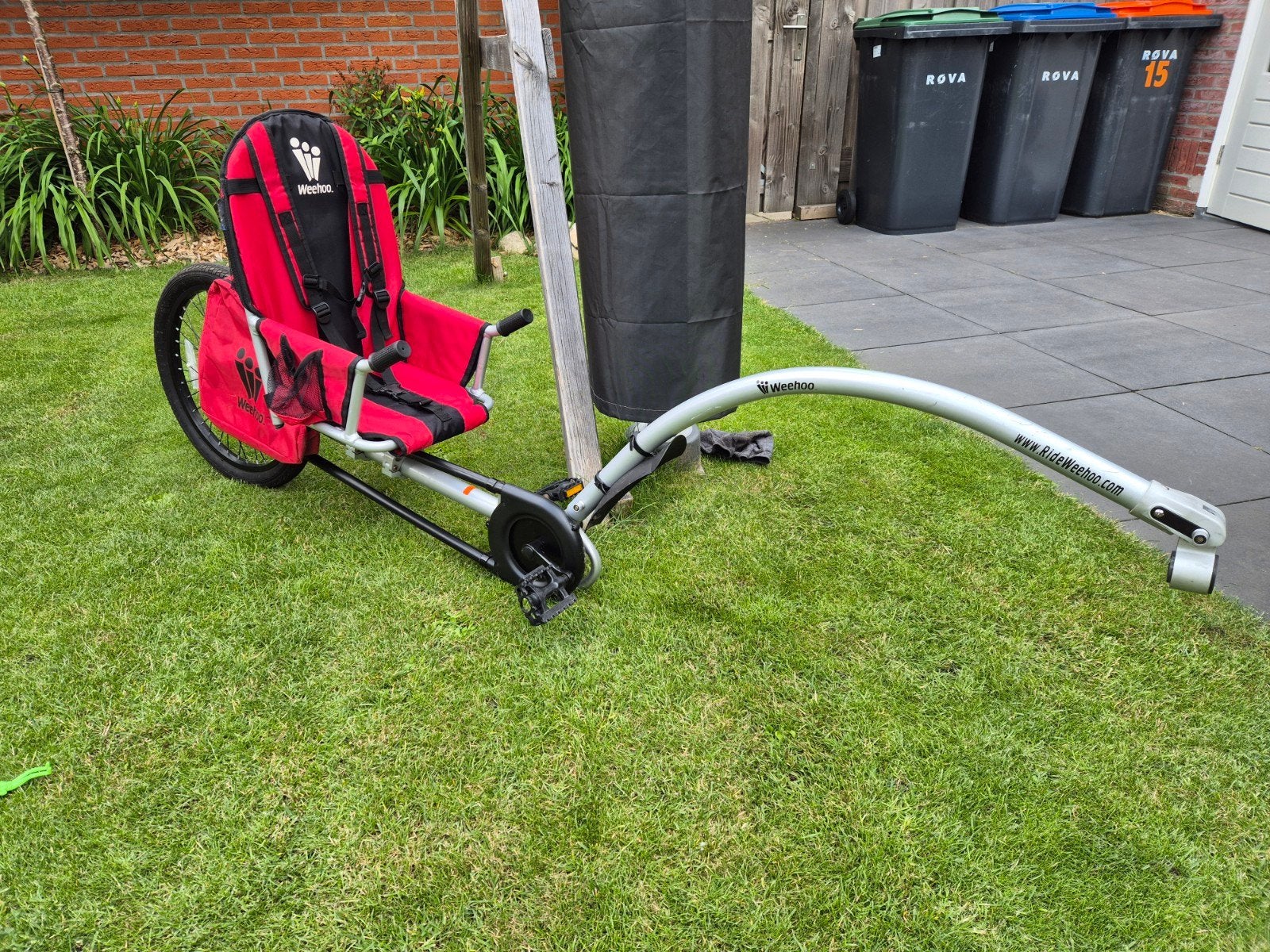 weehoo aanhangfiets, Ophalen, 80 kg of meer