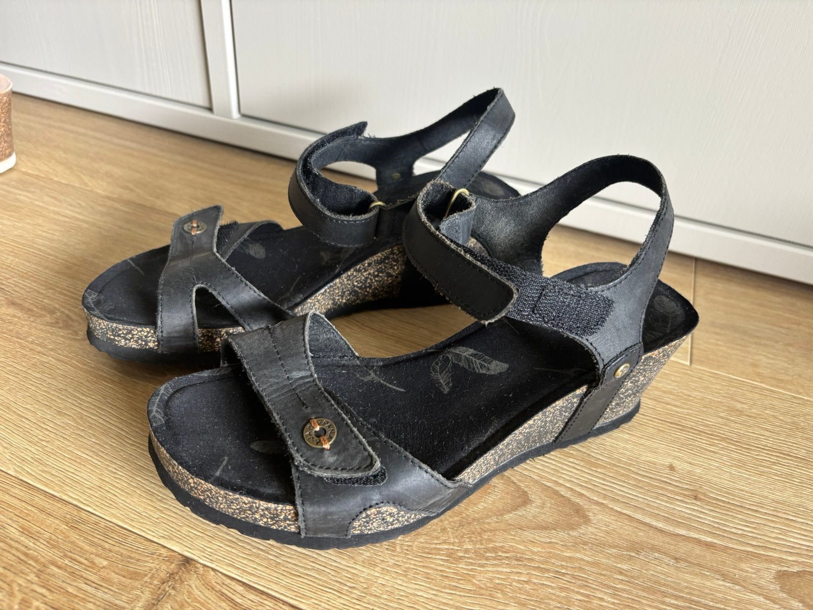 Panama Jack Julia sandaal met sleehak, Zwart, Zo goed als nieuw, Sandalen of Muiltjes, Ophalen of Verzenden