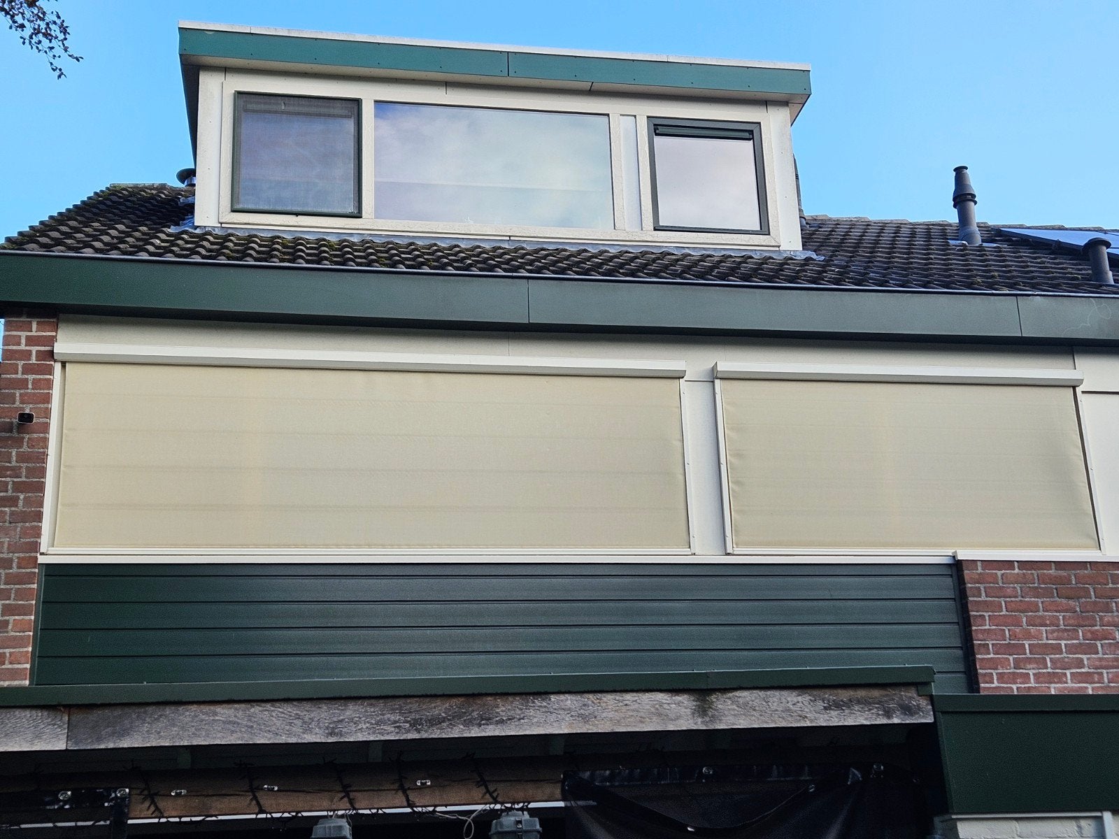 zonnescreens, creme kleur, Tuin en Terras, Ophalen, Gebruikt, 250 cm tot 450 cm, Minder dan 150 cm