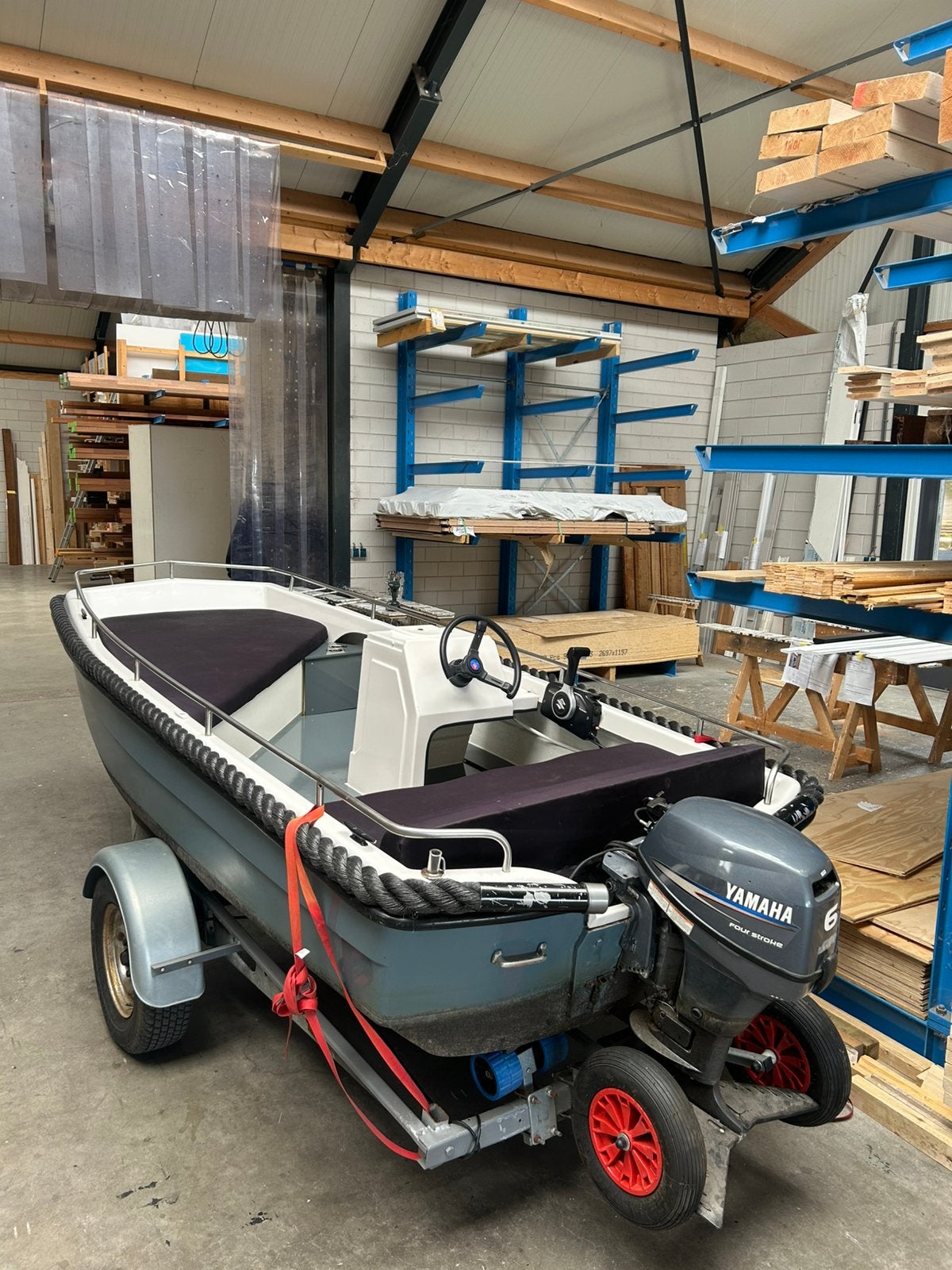 Complete Consoleboot Yamaha 9.9 pk 4-takt +  Trailer, Watersport en Boten, Sloepen, Zo goed als nieuw, Consoleboot, Trailer, Polyester