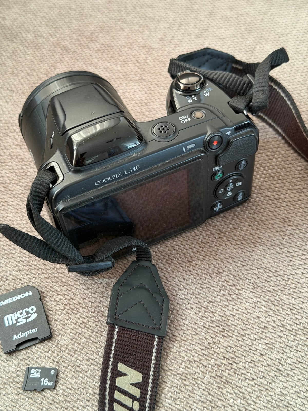 Nikon Coolpix L340 Bridgecamera - 20.2 MP, 28x optische zoom, Audio, Tv en Foto, Fotocamera's Digitaal, Ingebouwde flitser, Gebruikt