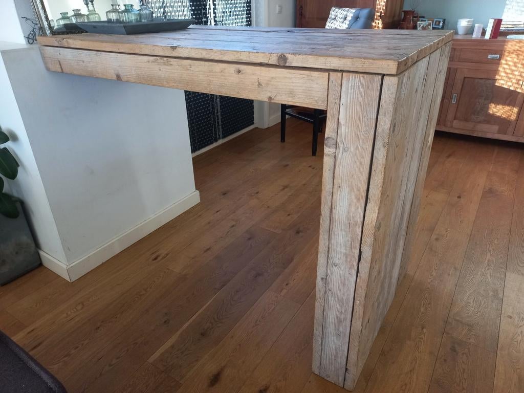 Robuuste bartafel, hoge eettafel, statafel, Ophalen, 100 tot 150 cm, 50 tot 100 cm, Zo goed als nieuw