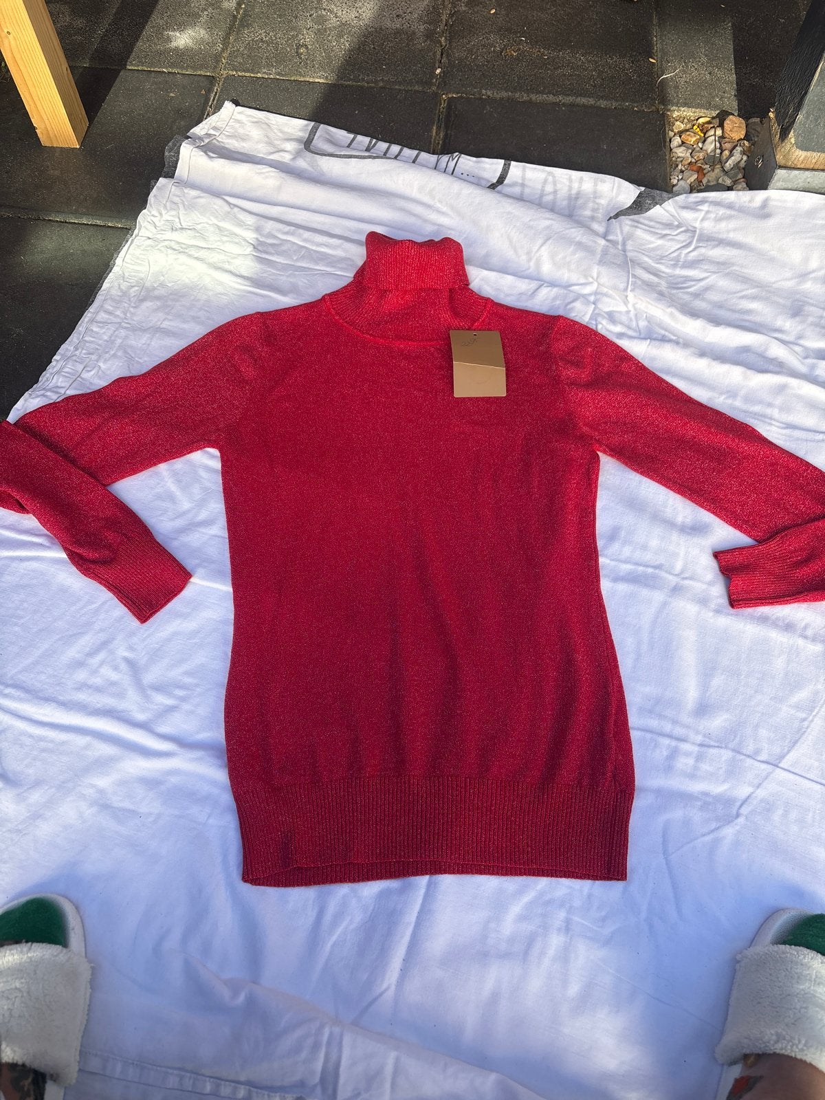 Rode glitter coltrui - Nieuw met label, Kleding | Dames, Ophalen of Verzenden, Nieuw, Maat 38/40 (M), Rood