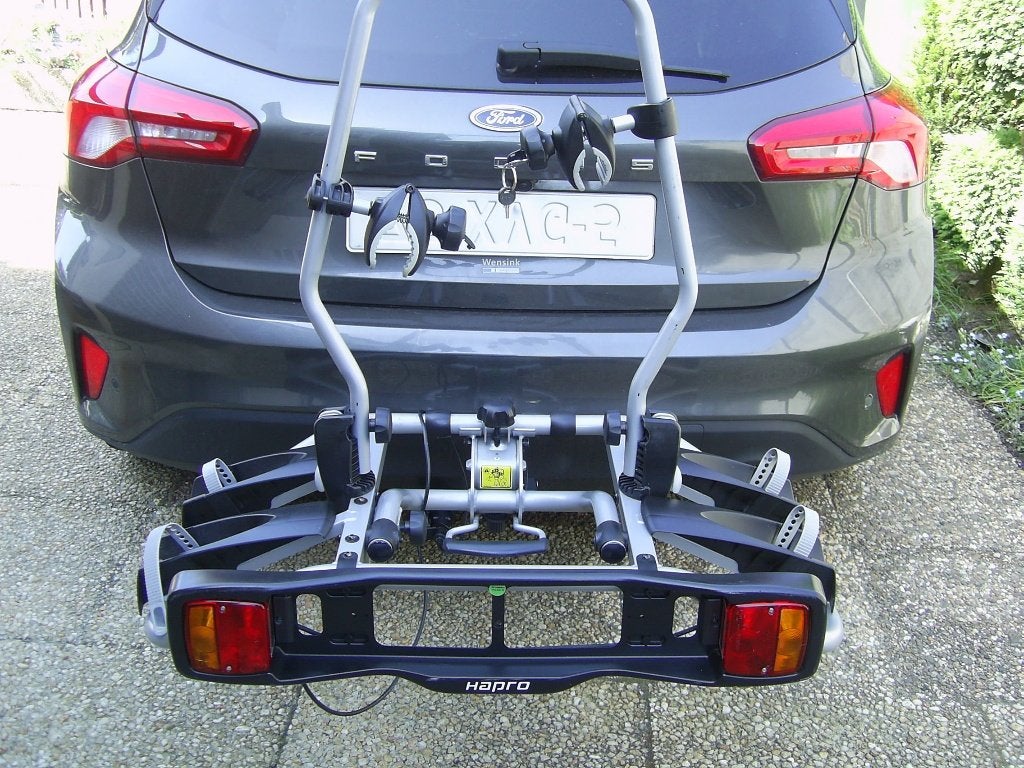 Stabiele veilige kantelbare Hapro Atlas 2 fietsendrager, Auto diversen, Ophalen, 2 fietsen, Gebruikt, Trekhaakdrager