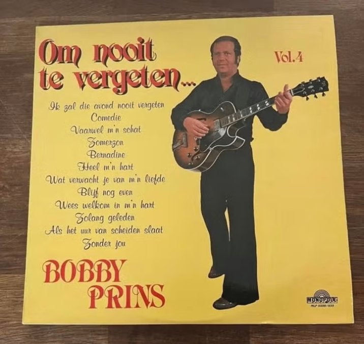 15. LP Bobby Prins Om nooit te vergeten Vol 4, LP, Pop, Ophalen of Verzenden, Zo goed als nieuw