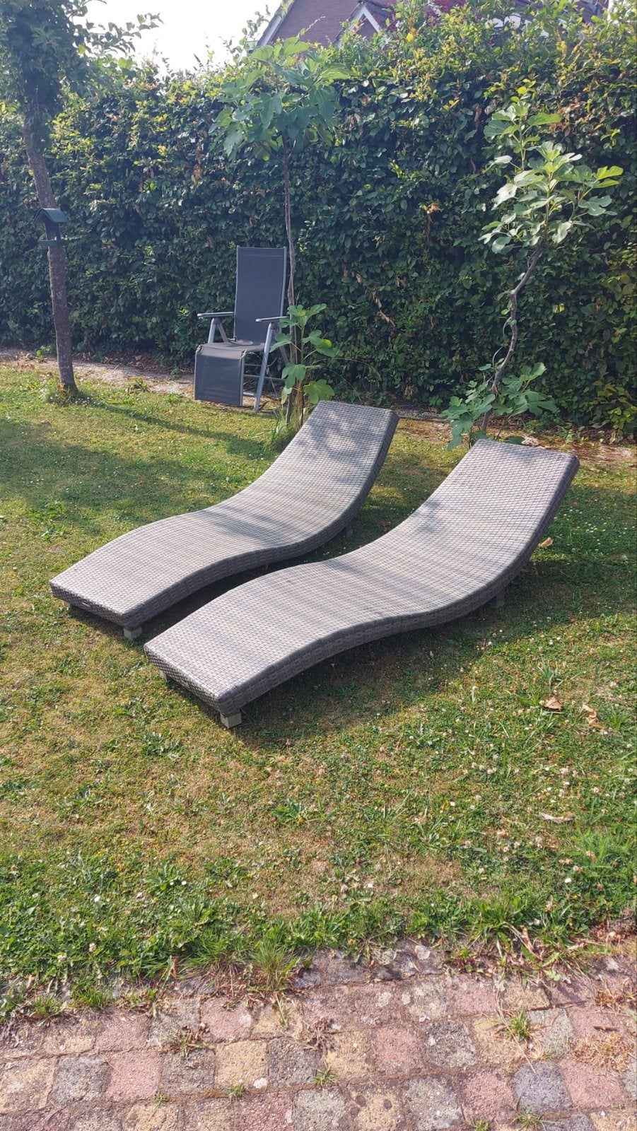 Twee wicker ligbedden, Tuin en Terras, Ligbedden, Ophalen, Zo goed als nieuw, Wicker