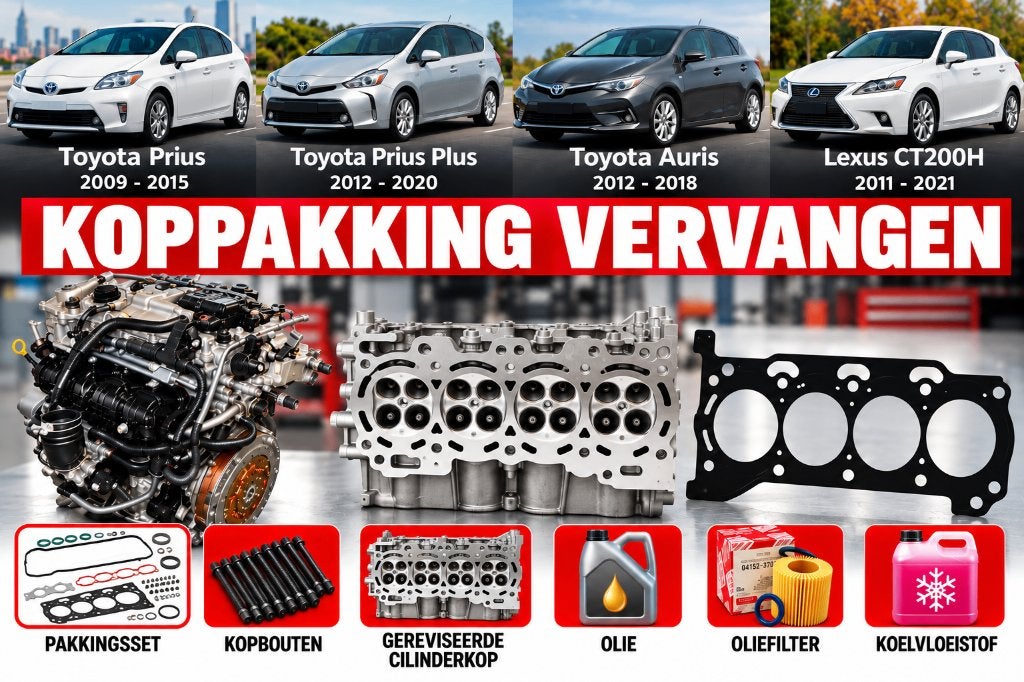 Prius / Auris / CT200h Koppakking Reparatie / Vervangen, Garantie