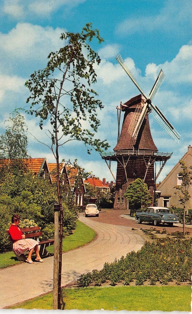823 Heerenveen - Tjekema's molen, Ophalen of Verzenden, 1940 tot 1960, Ongelopen, Friesland