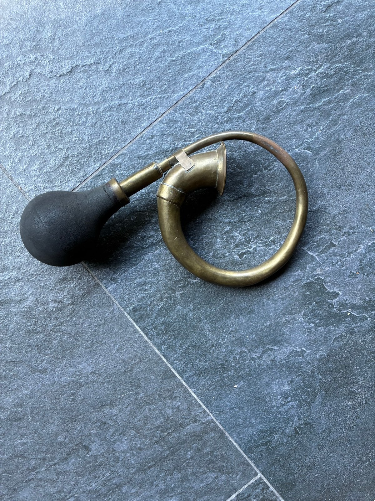 Vintage Koperen Claxon met Rubberen Balg, Ophalen of Verzenden