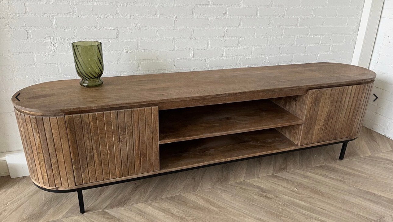 Magazijn Leegverkoop | TV Meubel Geribbeld Open Vak | SALE, Nieuw, Ophalen of Verzenden, Minder dan 100 cm, 25 tot 50 cm