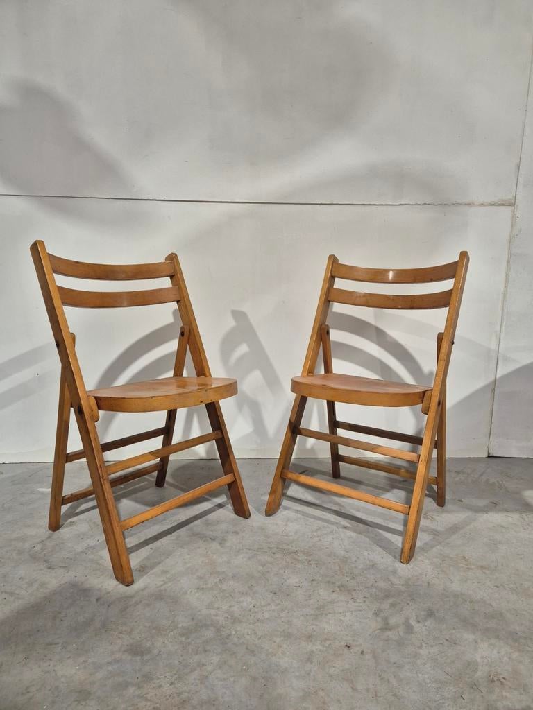 2 vintage beukenhouten klapstoelen hera., Ophalen of Verzenden, Hera, Onbekend, Onbekend