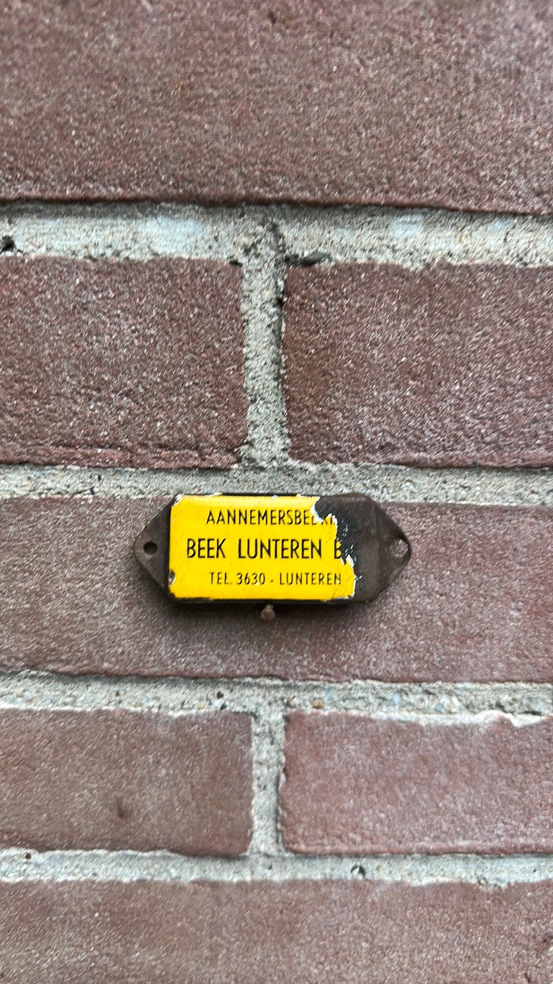 Emaille deurpostje Beek Lunteren, Ophalen of Verzenden