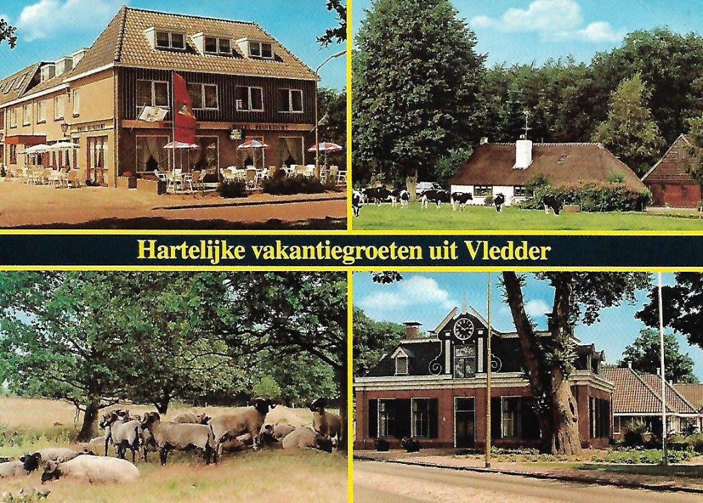Vledder- -4-luik., Verzamelen, Ansichtkaarten | Nederland, Verzenden, 1980 tot heden, Gelopen, Drenthe