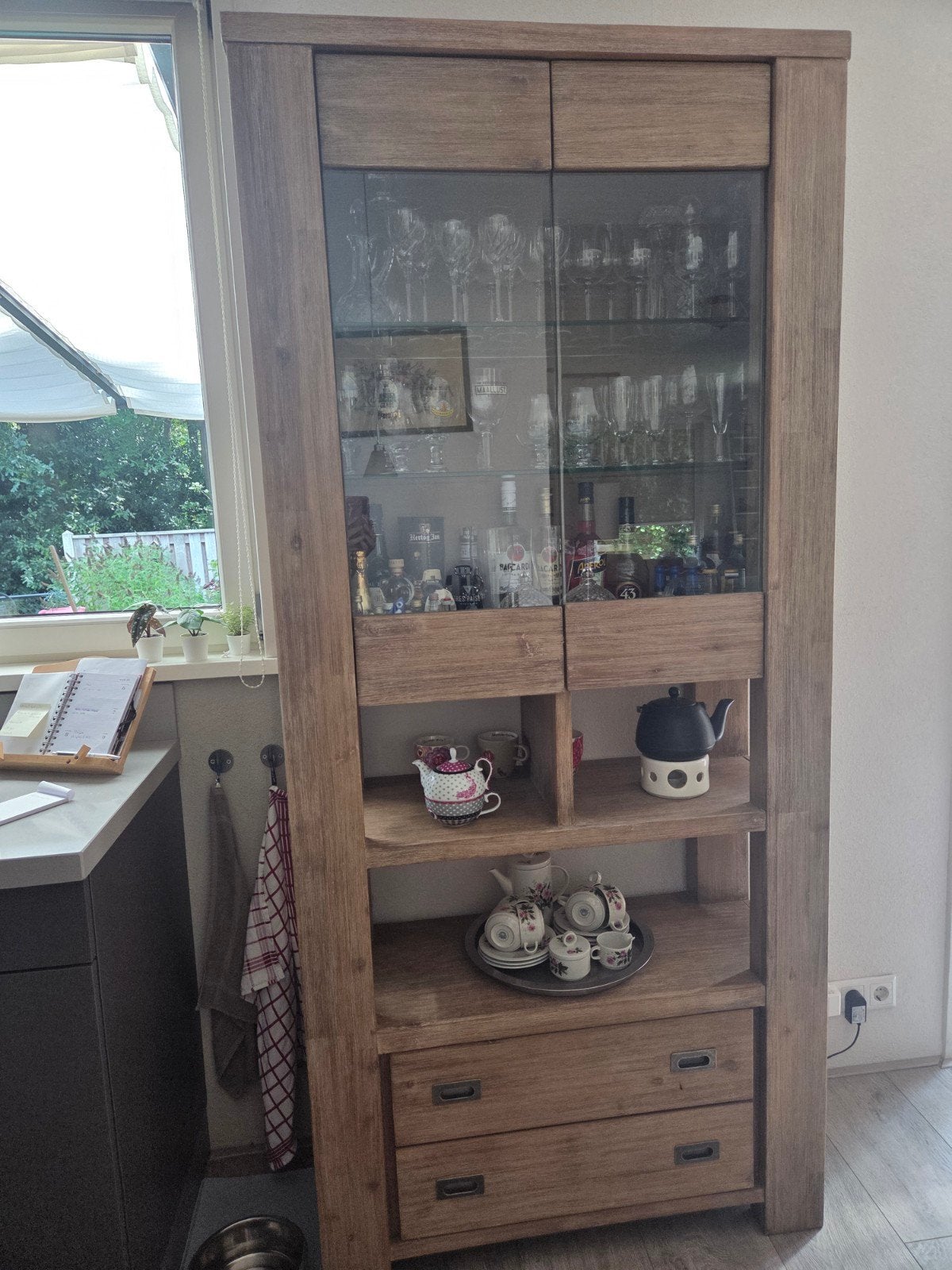 Henders & Hazel Acacia Truffel Grijs Kasten Set, Ophalen, Gebruikt
