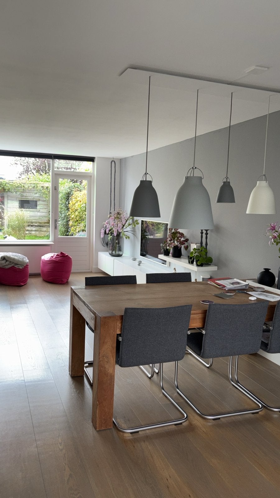 4 Caravaggio hanglampen - Design verlichting, Ophalen, Zo goed als nieuw, Metaal, E27 (groot)