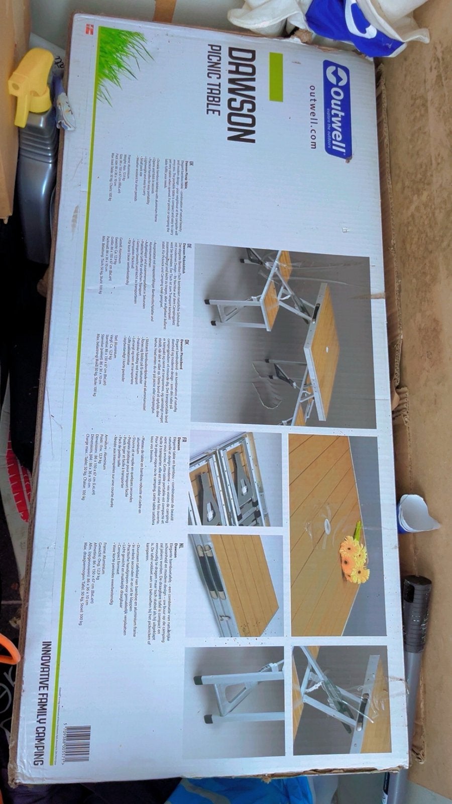 Outwell Dawson Picknicktafel met stoelen, Ophalen of Verzenden, Nieuw, Campingtafel