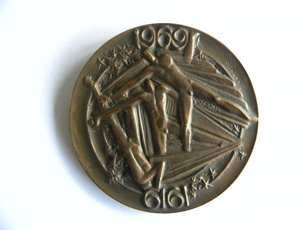 KLM herdenkings penning 1919-1969, Ophalen of Verzenden, Overige materialen, Nederland