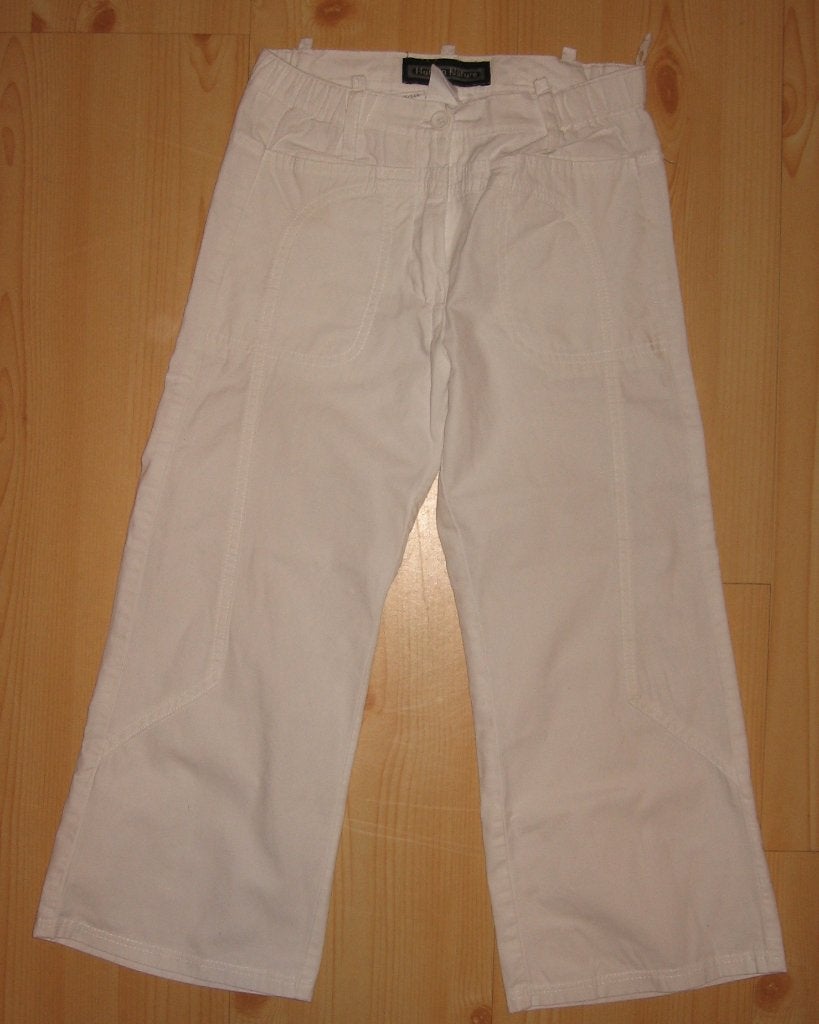 Human nature broek maat 140/146 met opdruk achter., Broek, Gebruikt, Meisje, Ophalen of Verzenden