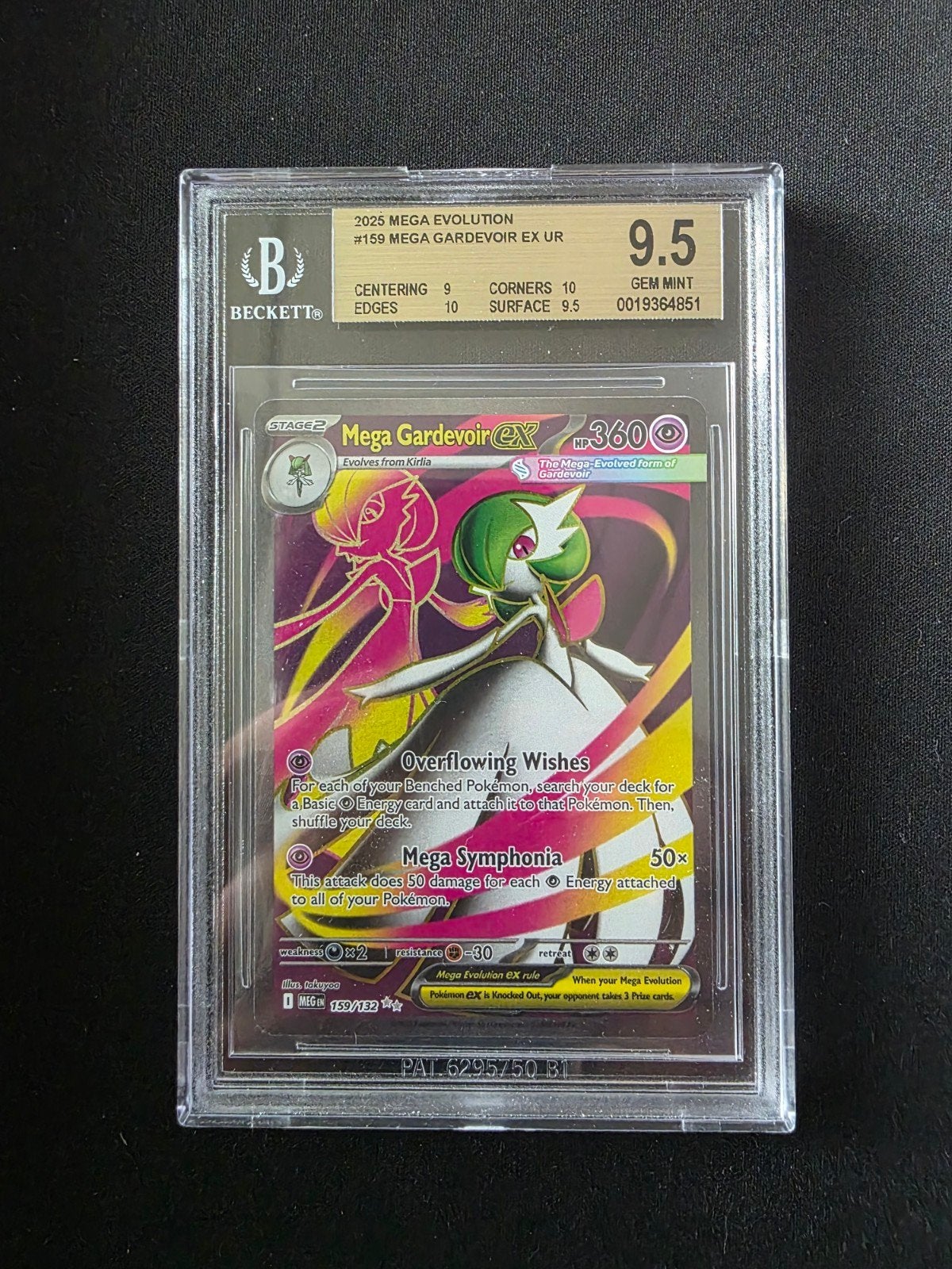 Mega Gardevoir EX 159/160 BGS 9.5 Gem Mint Pokémon Kaart, Ophalen of Verzenden, Zo goed als nieuw, Losse kaart