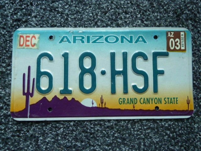Kentekenplaat licenseplate Arizona Relief USA, Verzenden, Gebruikt, Auto's