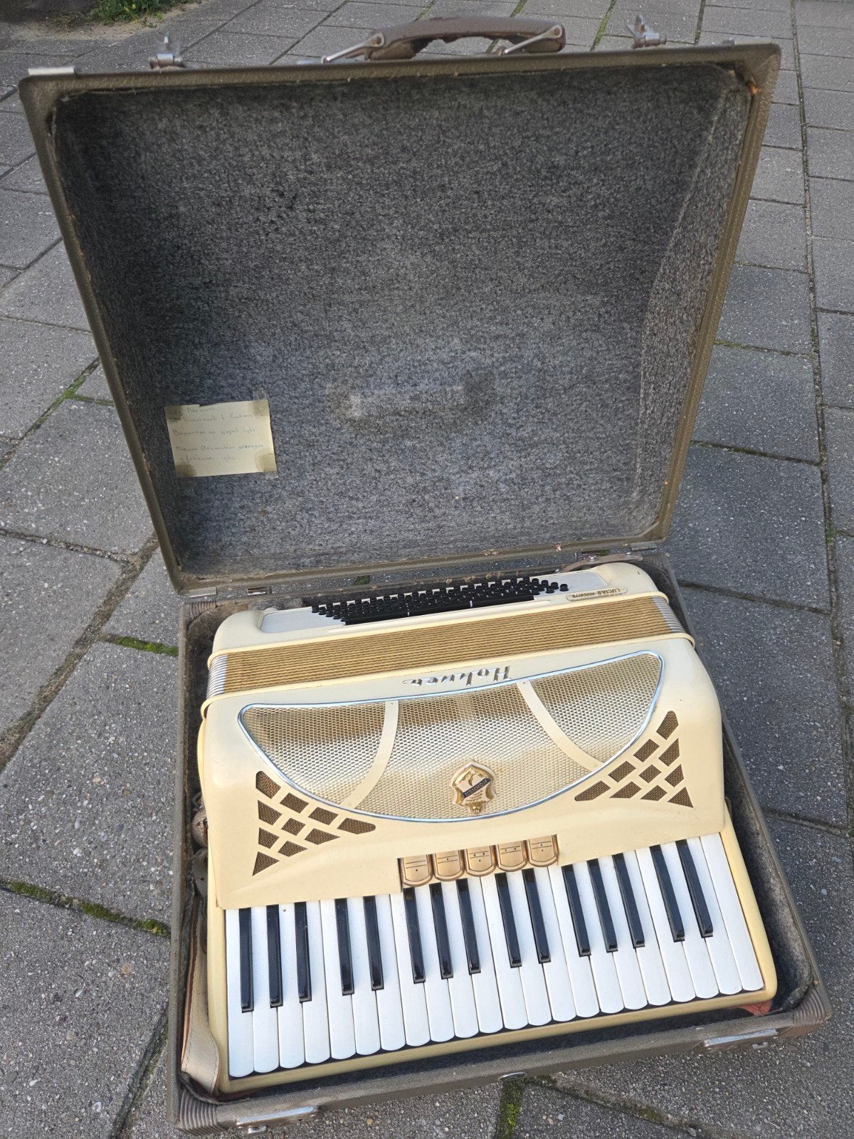 Hohner Accordeon uit 1963, weinig gebruikt, inclusief koffer, Muziek en Instrumenten, Ophalen, Gebruikt, 120-bas, Overige merken