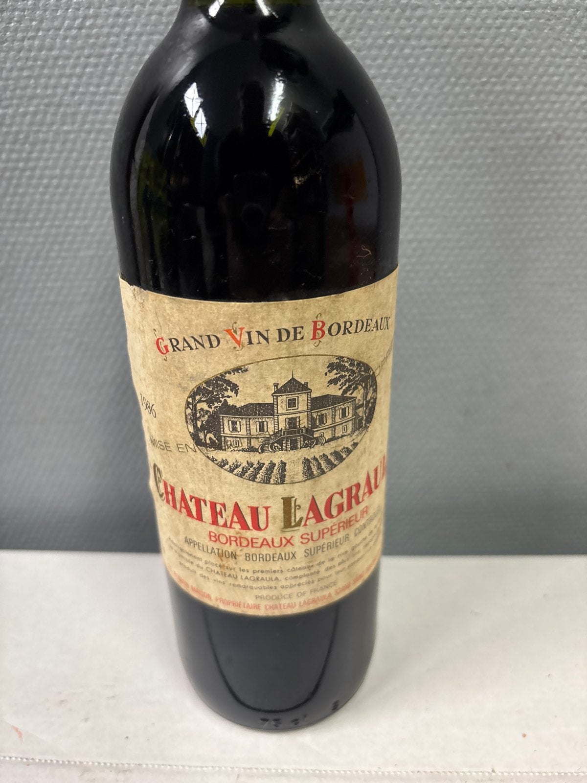 Chateau Lagraula Bordeaux Superieur 1986, Ophalen of Verzenden, Gebruikt, Frankrijk, Rode wijn