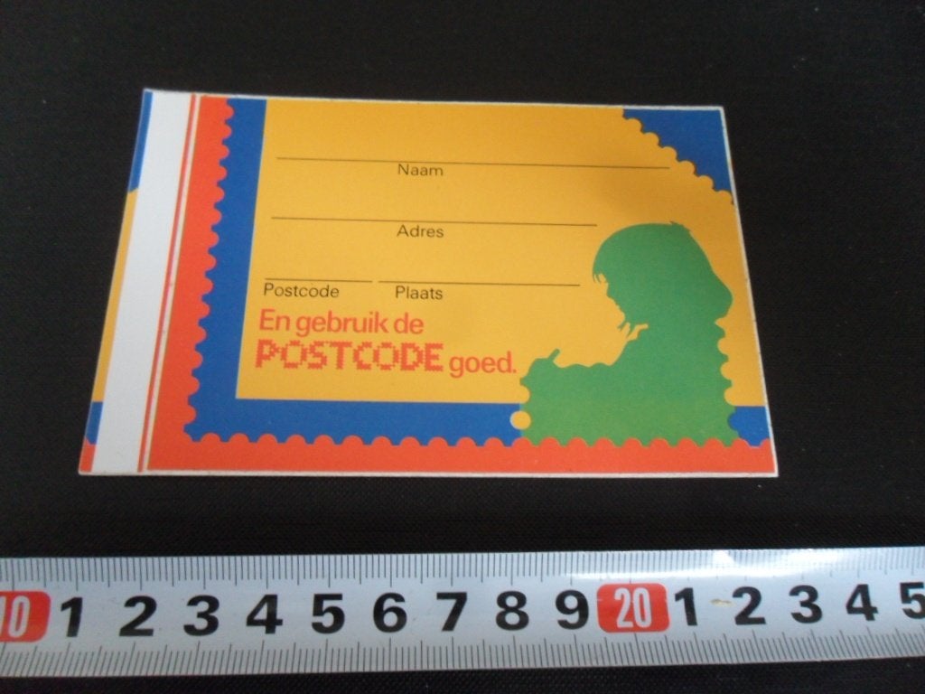 sticker PTT  En gebruik de POSTCODE goed, Verzamelen, Ophalen of Verzenden, Zo goed als nieuw