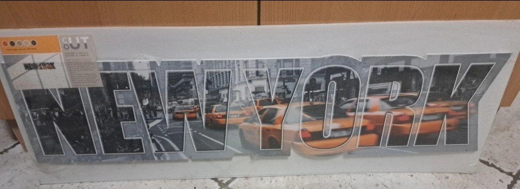 Pureliving New York Cut-Out Wanddecoratie 25x70 cm, Hout, Meerkleurig, Ophalen of Verzenden, Modern