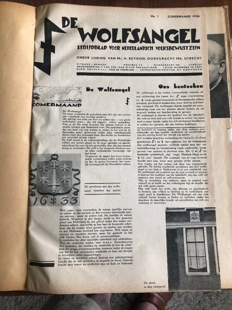 1936/37 Volksche tak NSB. De Wolfsangel. Strijdblad voor, Verzamelen, Verzenden, Nederland, Boek of Tijdschrift