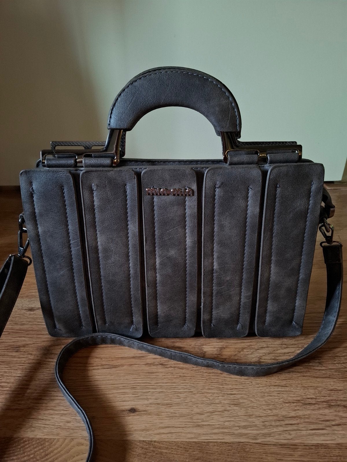Mia Bag - Zware Kwaliteit Leren Handtas - Italiaans Design, Ophalen of Verzenden, Nieuw, Grijs, Handtas