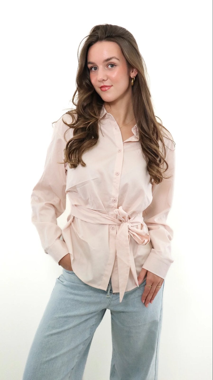 Ambika Roze Blouse met Strik - Maat M/L, Kleding | Dames, Blouses en Tunieken, Zo goed als nieuw, Maat 38/40 (M), Roze, Ophalen of Verzenden