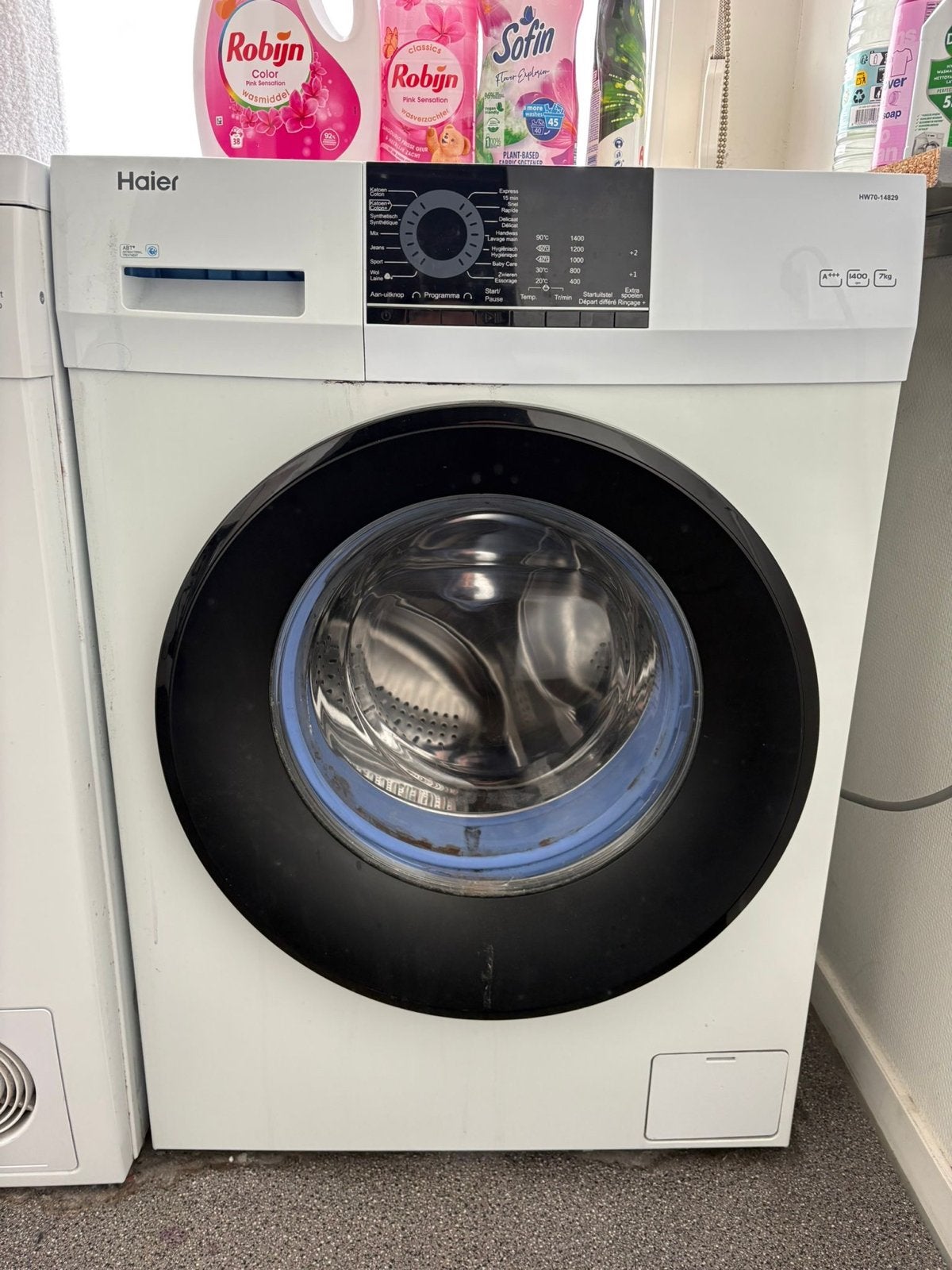 Haier Wasmachine - 7 kg, Ophalen, Gebruikt, 85 tot 90 cm, 1200 tot 1600 toeren