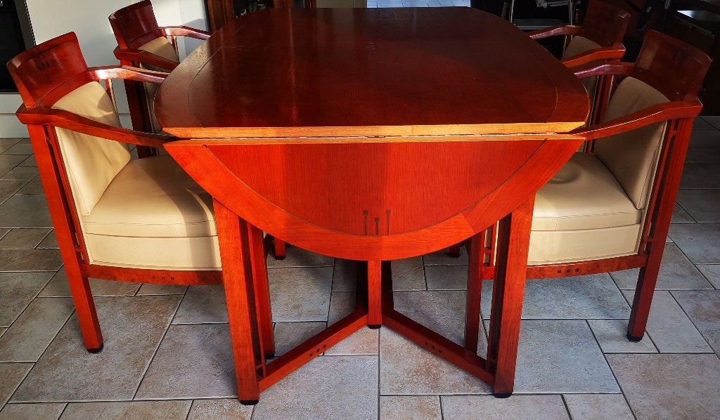 Schuitema Art Deco Decoforma ovaal eettafel Tafel 4 Stoelen, Ophalen, Gebruikt, 100 tot 150 cm, 200 cm of meer