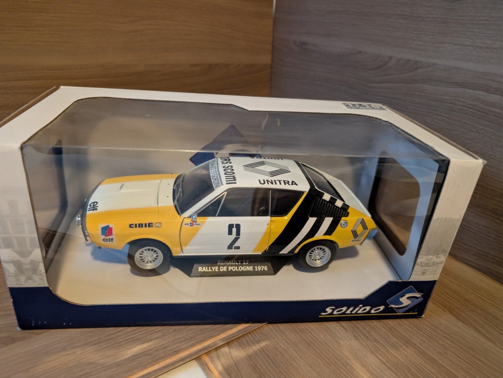 Renault 17 Rallye de Pologne 1976 - Solido 1:18, Ophalen of Verzenden, Zo goed als nieuw, Auto, Solido