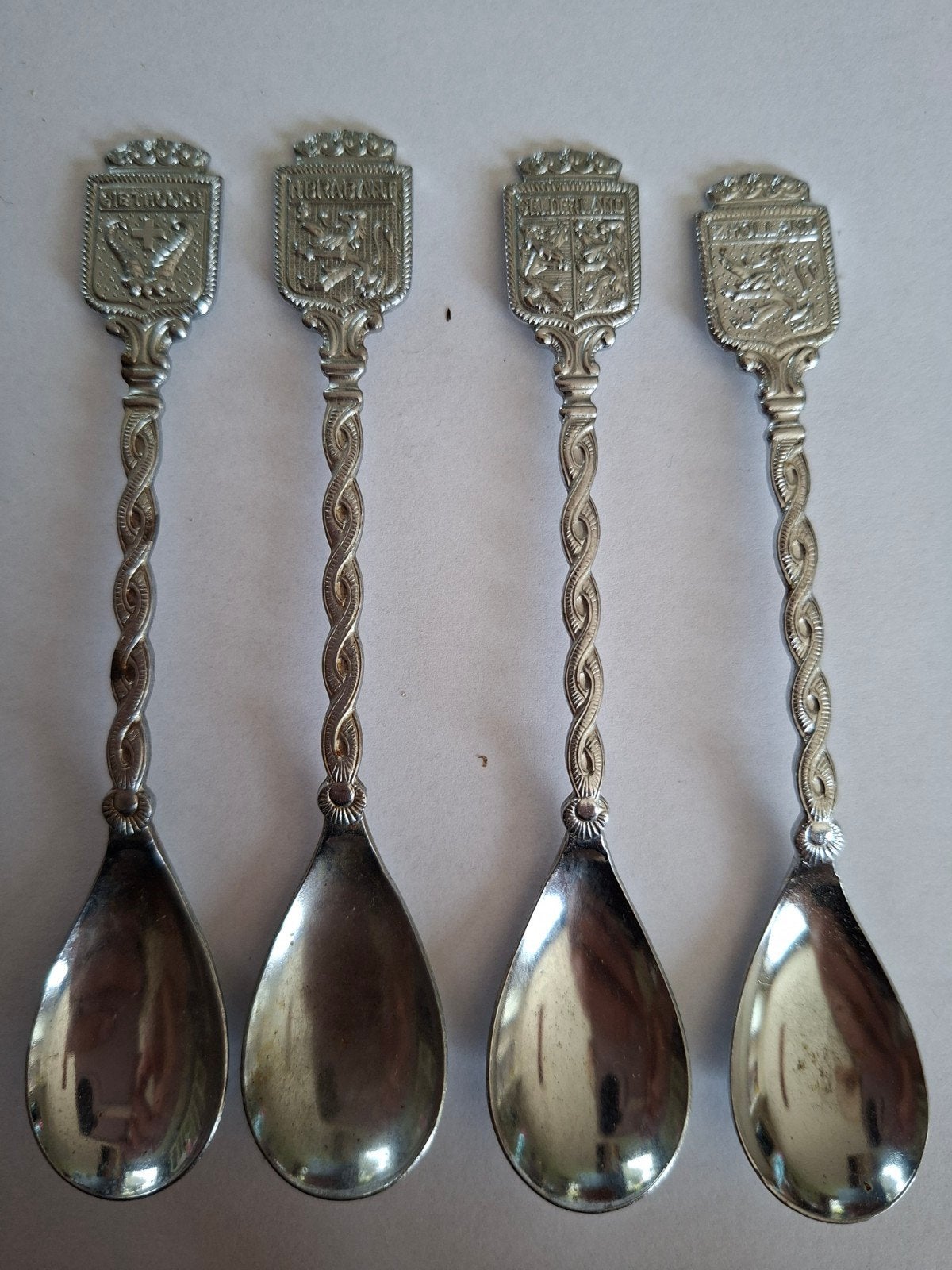 Set van 4 verzilverde herdenkingslepels, Antiek en Kunst, Ophalen of Verzenden
