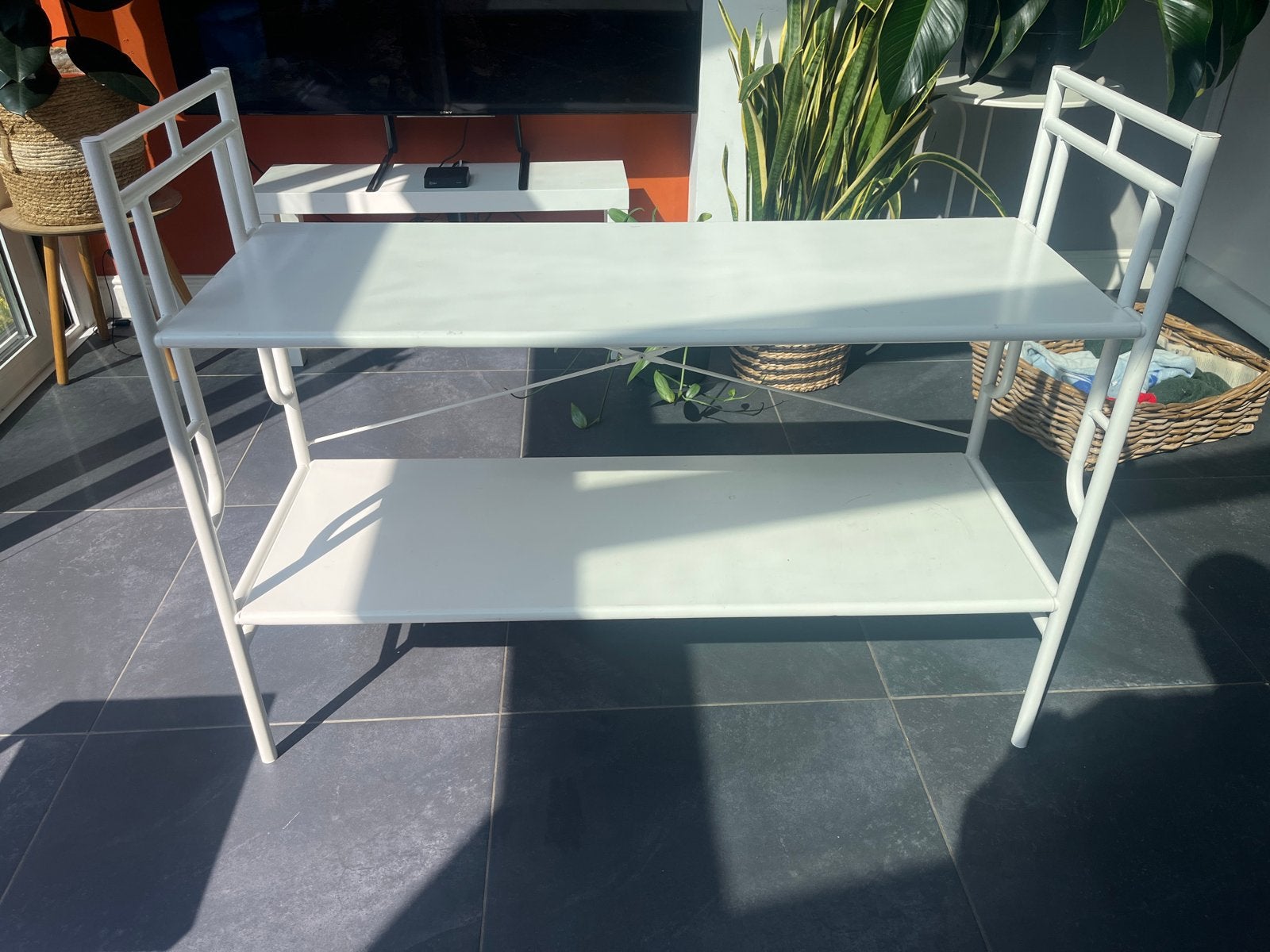 IKEA Samnakapla rek/bankje - wit, Ophalen, Gebruikt