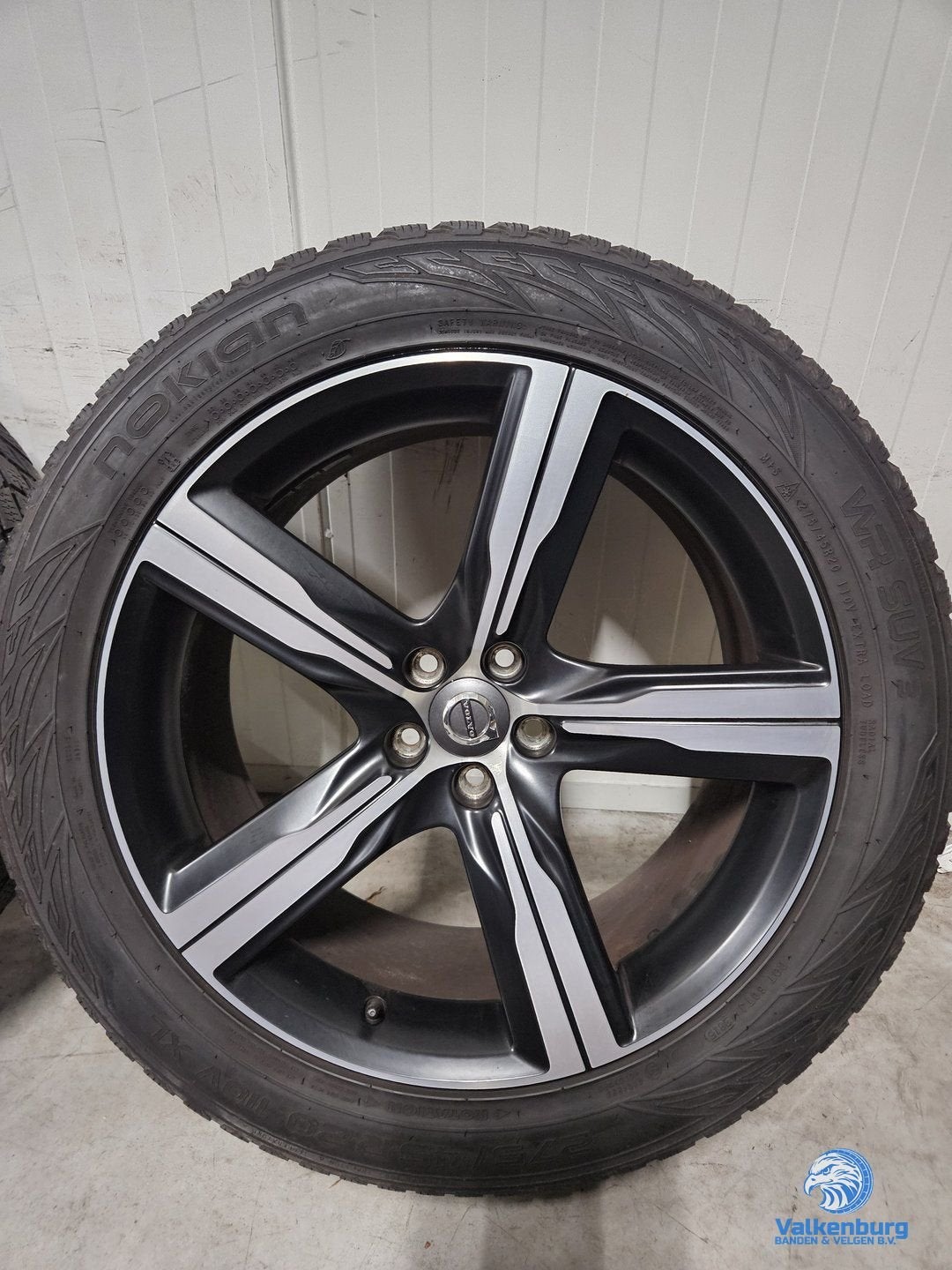 6-7mm! Originele Volvo XC90 5-Spoke Matt Black Diamond Cut R, Gebruikt, -, 275 mm, -