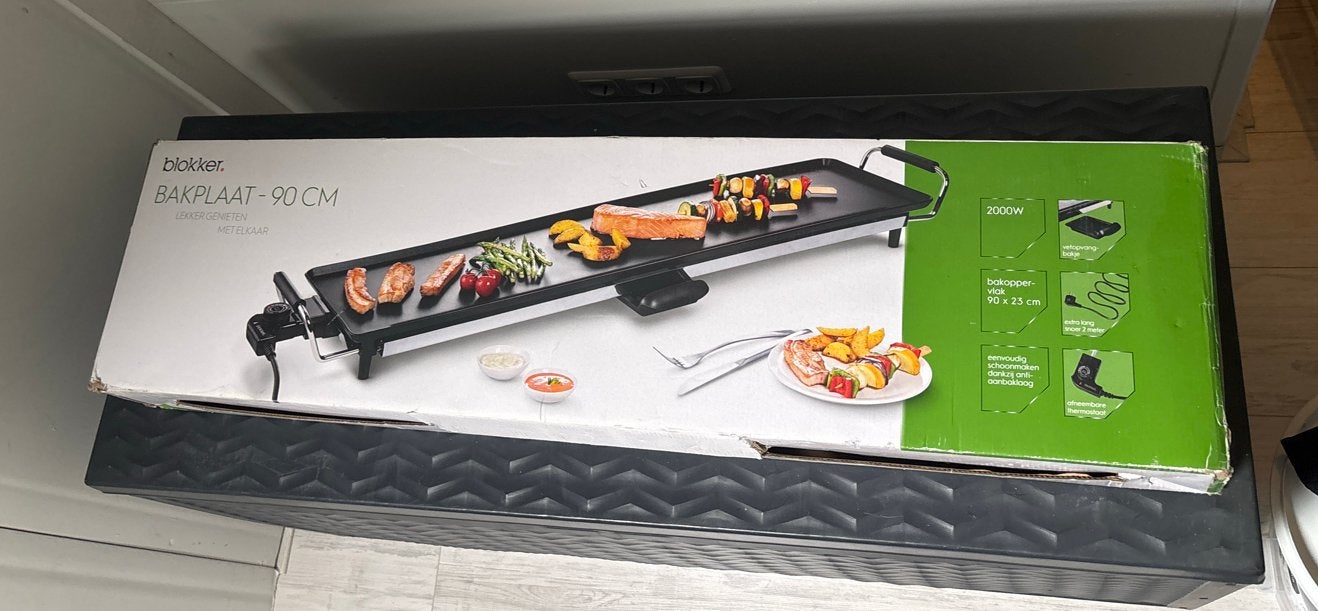 Böker Bakplaat - 90 CM Tafelgrill 2000W, Ophalen, Nieuw, Tafelgrill
